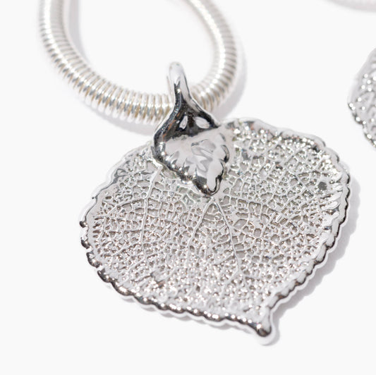 Silver dipped aspen leaf