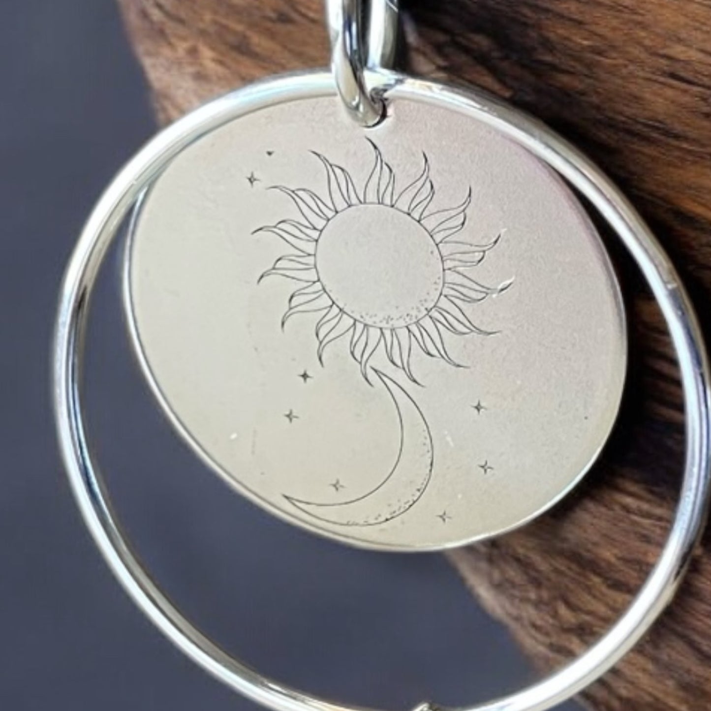 Circle Sterling Silver Boho Earrings with Turquoise Blue Leather Fringe