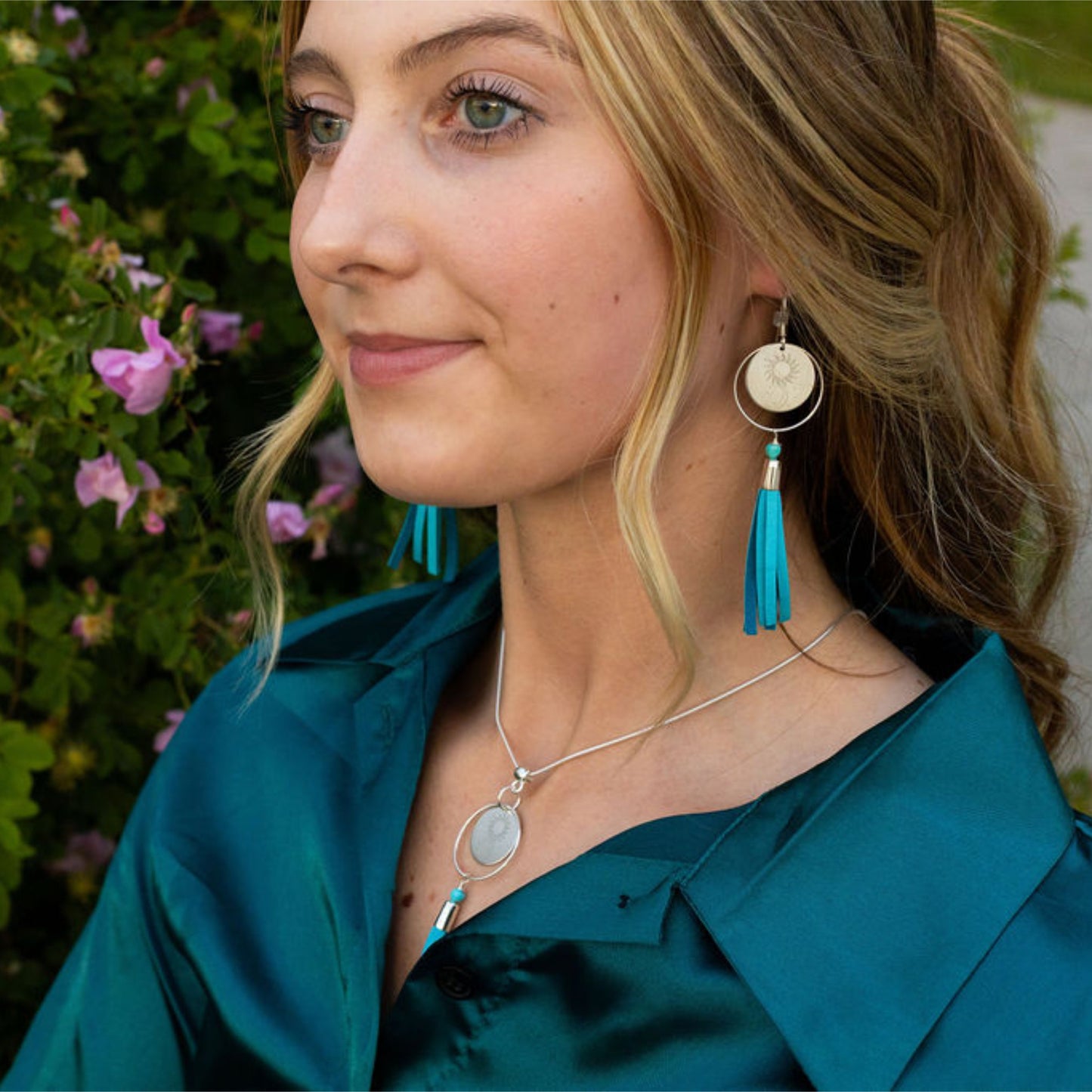 Campfire Earrings in Blue