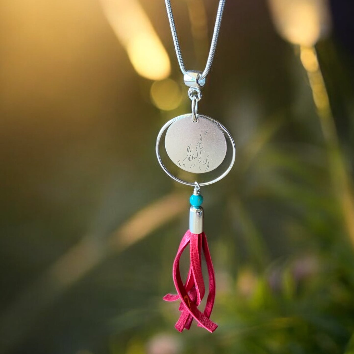 Campfire necklace - closeup