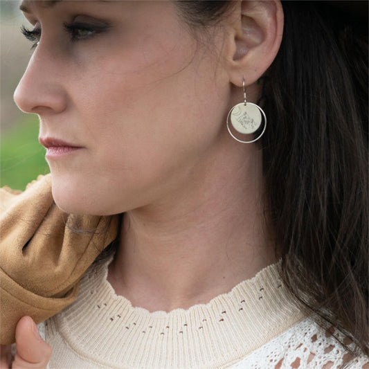 Double Circle Sterling Silver Earrings