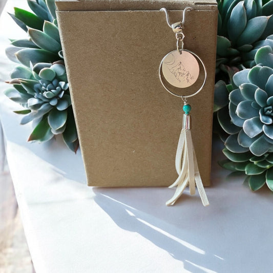 Necklace with White Fringe - Mountain