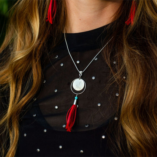 Campfire Necklace - red fringe