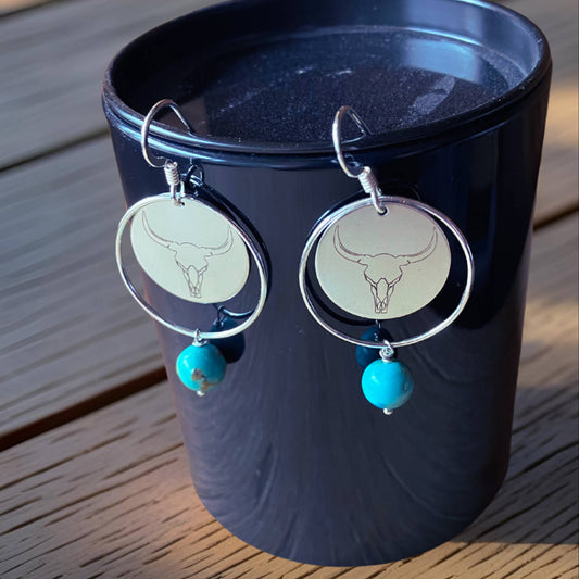 Silver earrings with turquoise drop - Ranch