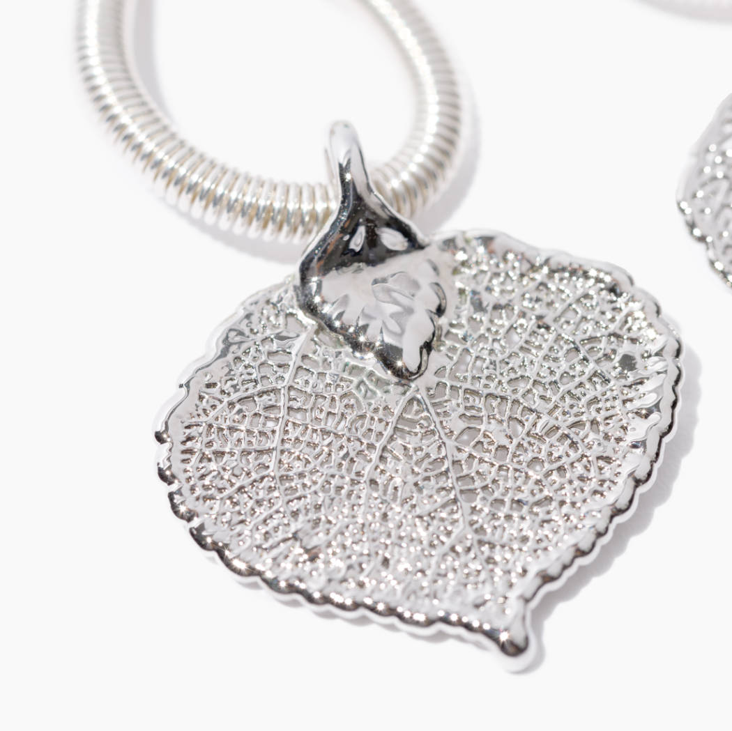 Silver dipped aspen leaf