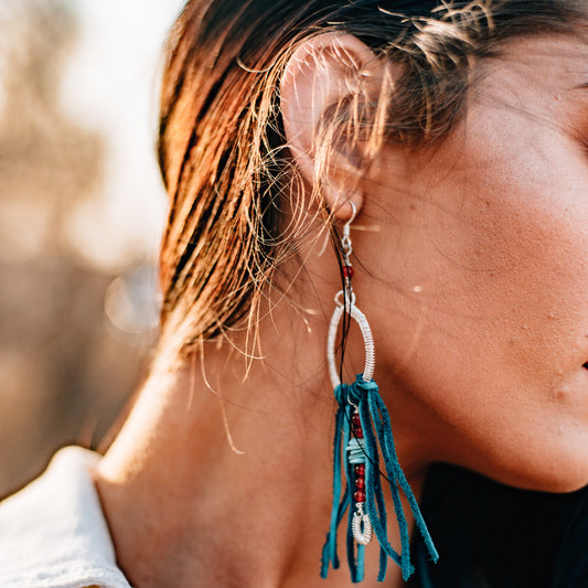 statement earrings with Kingman turquoise by Buckaroo Bling