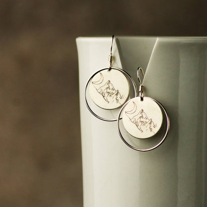 Double Circle Sterling Silver Earrings