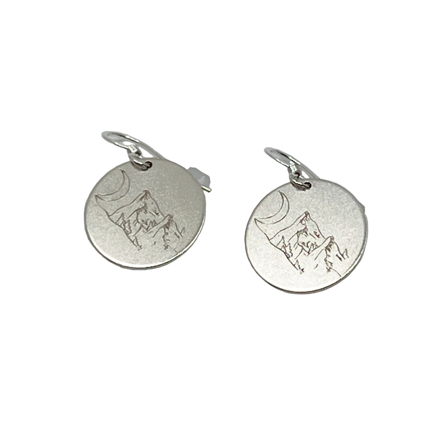 Minimalist Silver Earrings Mountain white background