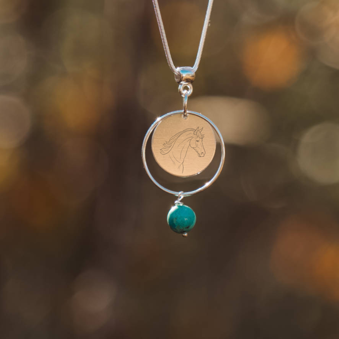 Circle Pendant with Turquoise Freedom