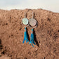 Big Sky leather fringe earrings - turquoise