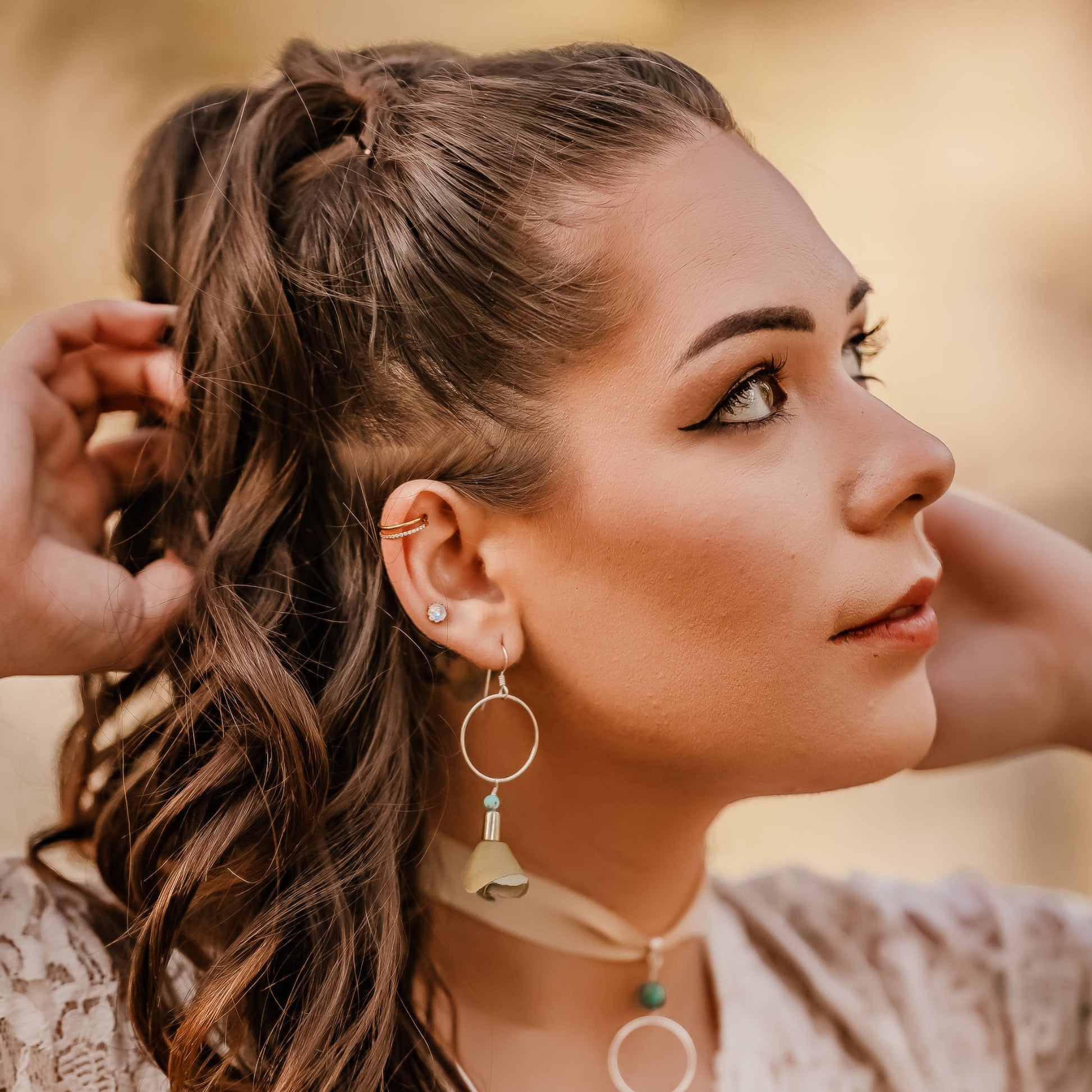 Long Summer Earrings Closeup