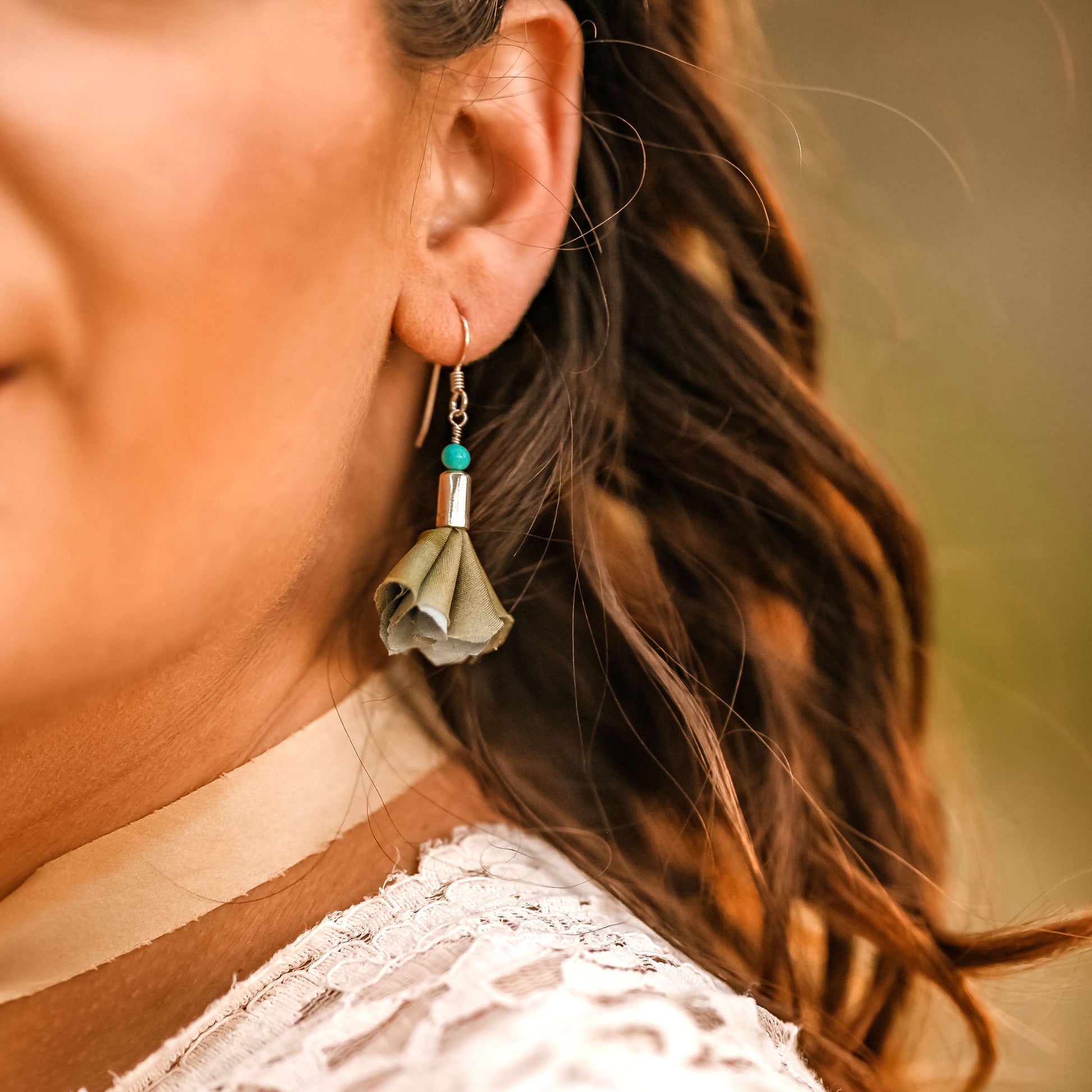Short Summer Earrings Closeup