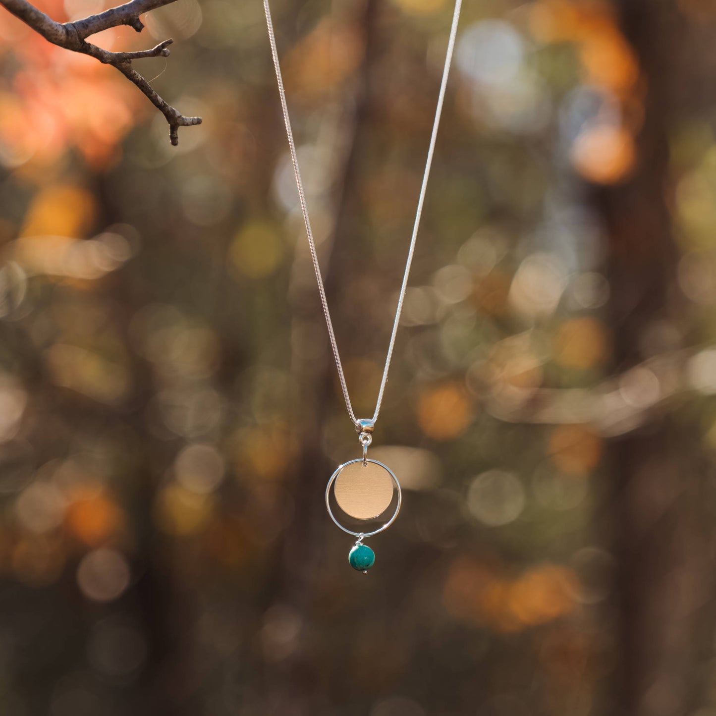 Circle Pendant with Turquoise