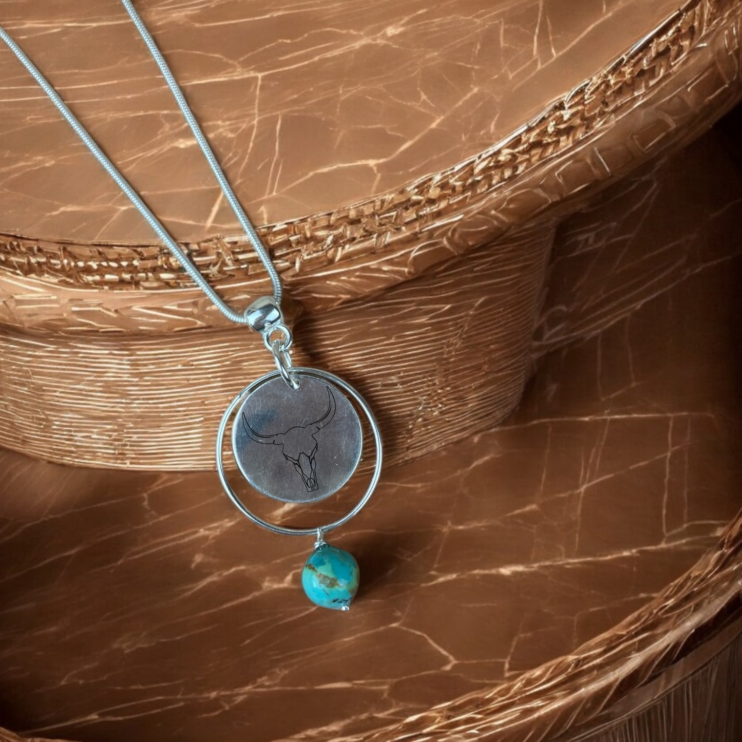 Circle Pendant with Turquoise - Ranch